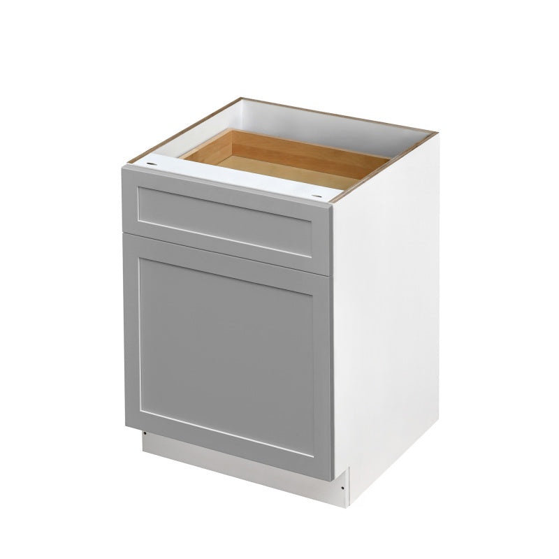 Mallorca Dolphin Gray Shaker Wood Kitchen Base Cabinet