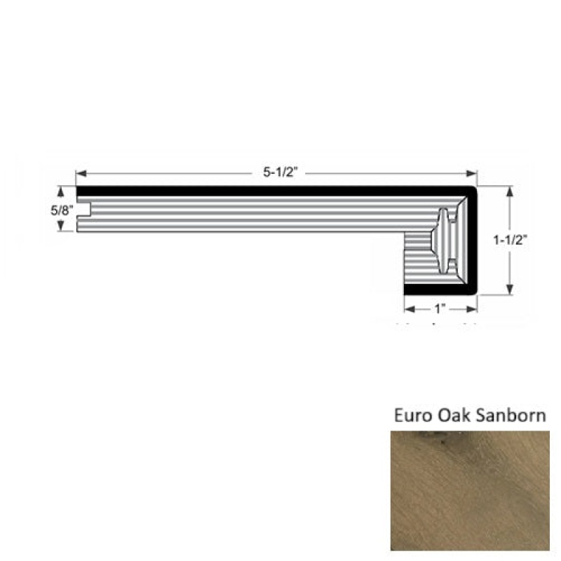 Mill Creek Euro Oak Sanborn Hardwood Moulding / Trim - 5 1/2" X 75" Engineered Square Stair Nose - Urethane