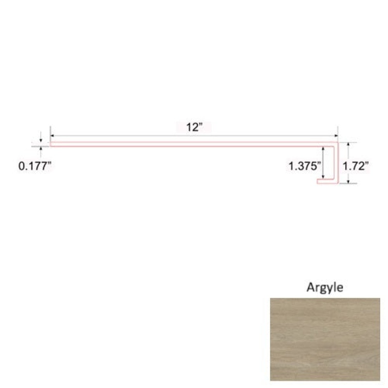 Crystal Argyle 47" Square Stair Tread