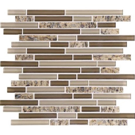 Granite Radiance Santa Cecilia Blend Granite & Glass Mosaic