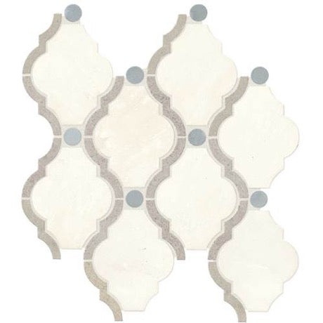 Empyrean Ice Blend Marble & Limestone Mosaic - 12" X 14" Baroque - Polished