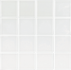 Aquatica Crystal White Glass Mosaic 3" X 3" Glossy