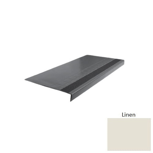 Flextones Linen Type 875 With Flush Ribbed / Smooth Insert Distinct Designs Rubber - 12 1/4" X 72" Stair Tread - Raised Square Design