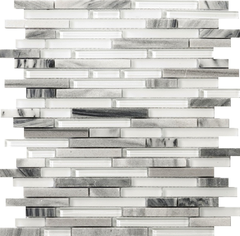 Lucente Grazia Blend Stone & Glass Mosaic - Linear - Glossy & Matte