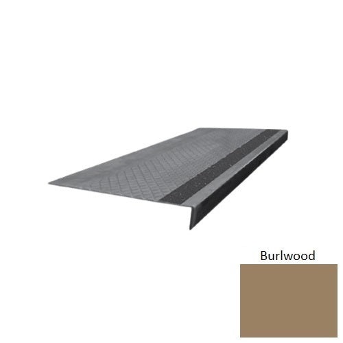 Flextones Burlwood Type 675 With Flush Ribbed Insert Distinct Designs Rubber - 12" X 72" Stair Tread - Diamond Profile Design