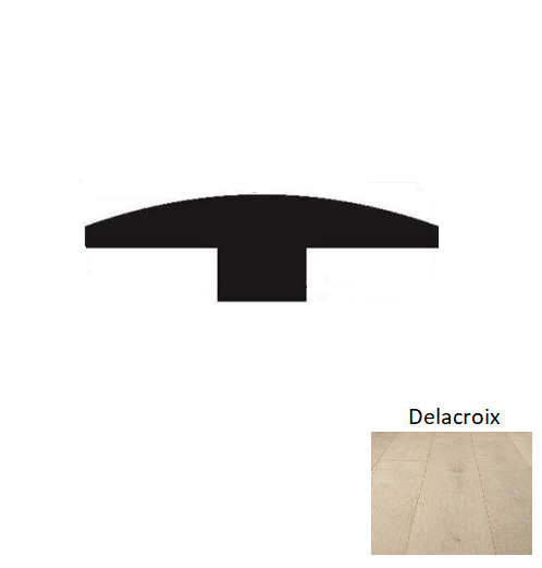 Louvre Delacroix Hardwood Moulding / Trim - 2" X 90" T Molding - Wire Brushed