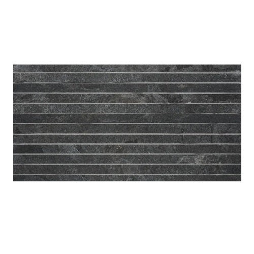 Canyon Black Porcelain Mosaic - 1" x 24" - Matte