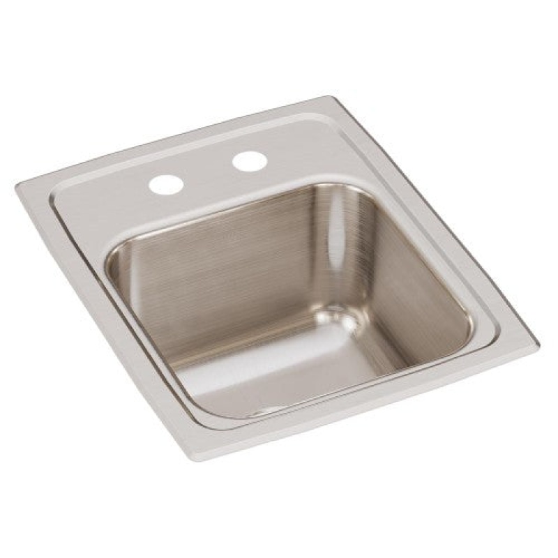 Lr13162 Lustertone Classic Stainless Steel Drop In Single Bowl Kitchen Sink - 13" X 16" X 7 5/8" With 2 Holes - Stainless Steel