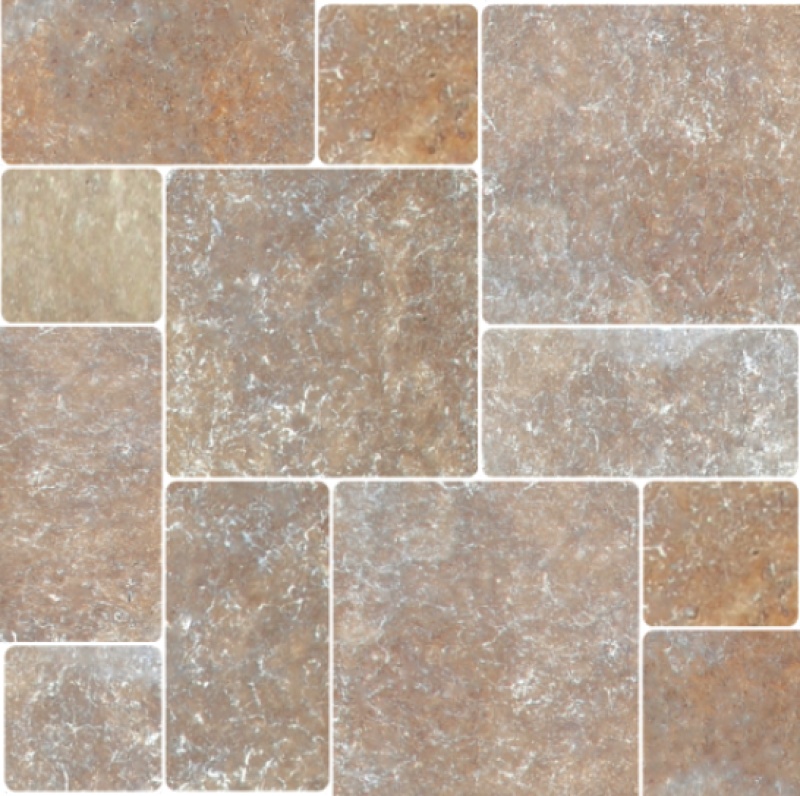 Antique Walnut Travertine Paver - Tumbled - 16" X 24"