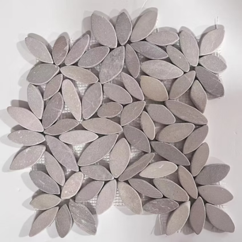 Magnolia Interlocking Pebble Mosaic - 12" x 12" - Honed