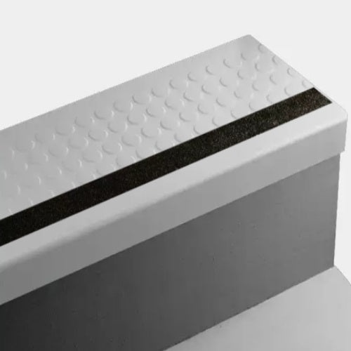 Johnsonite White Slipper Raised Round Rubber Stair Tread