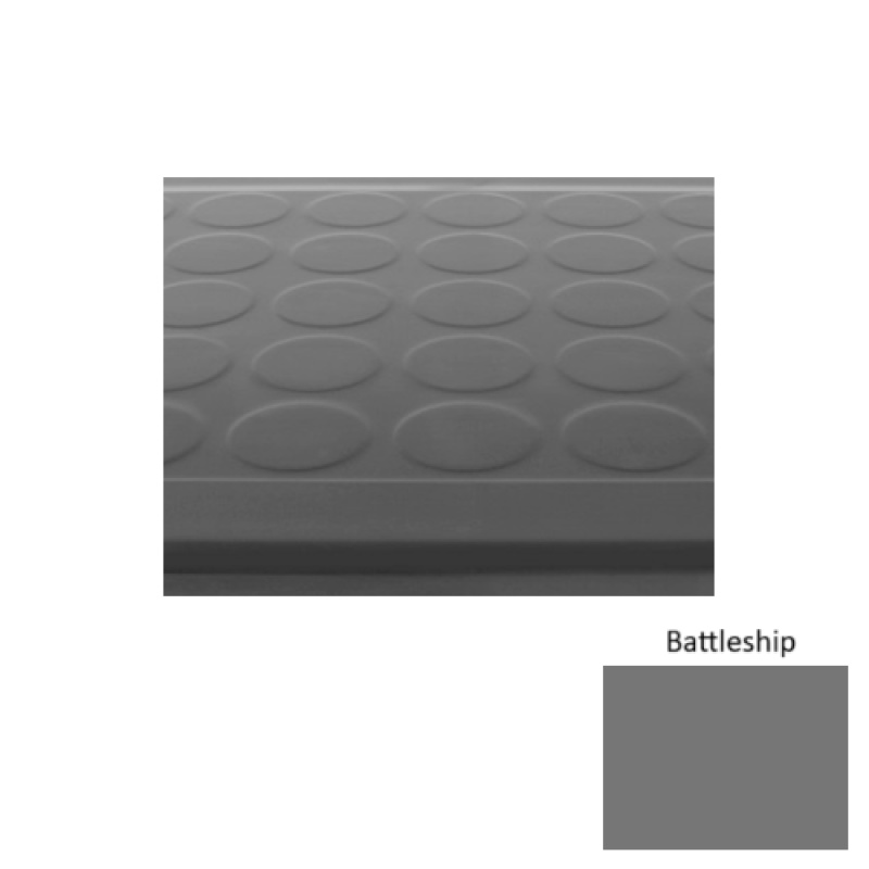 Solid 92 Battleship Low Profile Raised Circular Rubber (Sq) Stair Tread - Textured