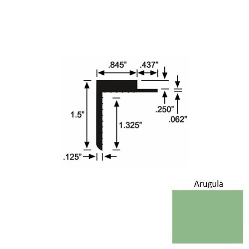 Solid 57 Arugula Rubber Landing Trim - 1 1/2" X 98"