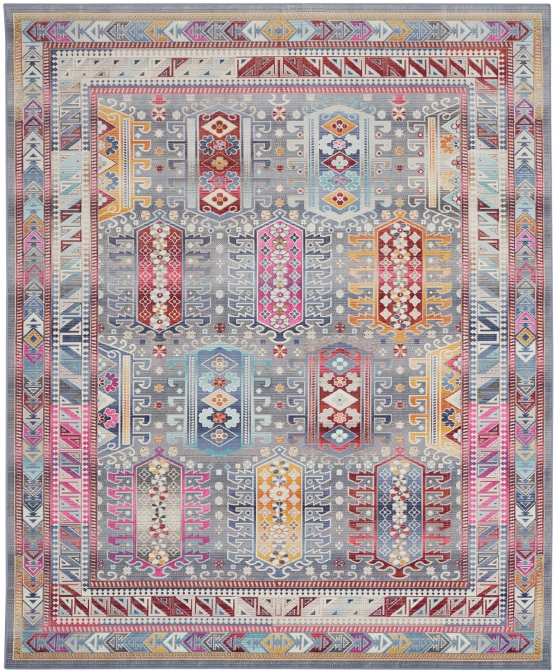 Vintage Kashan Grey / Multi Bohemian Area Rug