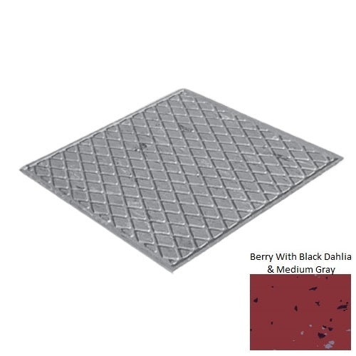 Spextones Berry With Black Dahlia & Medium Gray Rubber Diamond Landing Tile - Textured - 27" X 27"