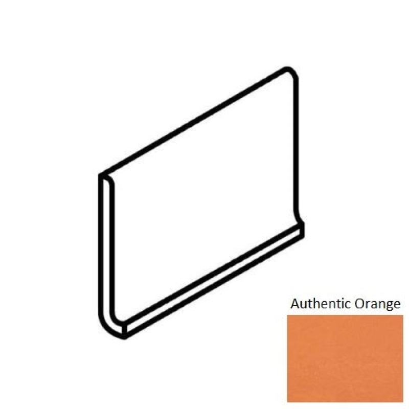 Theoretical Bold Authentic Orange Porcelain Floor & Wall Trim - 6" X 12" Cove Base - Matte