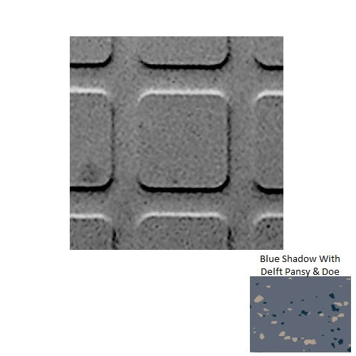 Blue Shadow with Delft Pansy & Doe Sq Square 2 Rubber Tile
