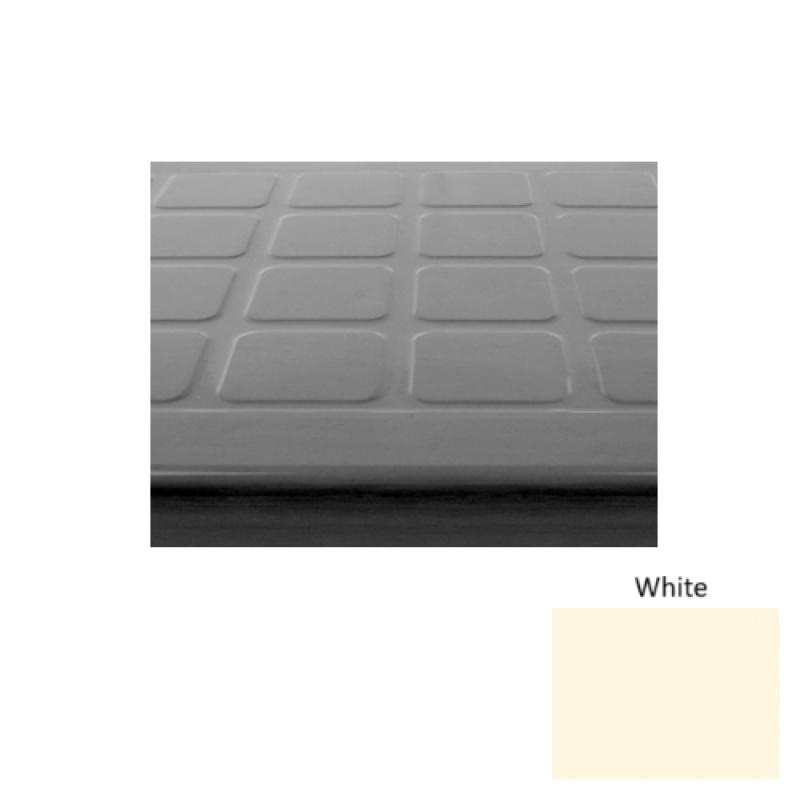 Solid 94 White Raised Square Rubber (Sq) Stair Tread - Textured