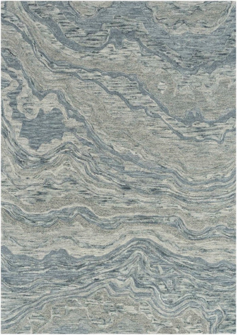 Graceful Blue Gru01 Wool Contemporary Area Rug - 9 Ft X 12 Ft - Blue