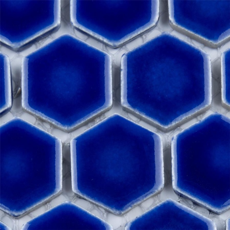 Metro Ion Sapphire Porcelain Mosaic - 1'' Hexagon - Glossy