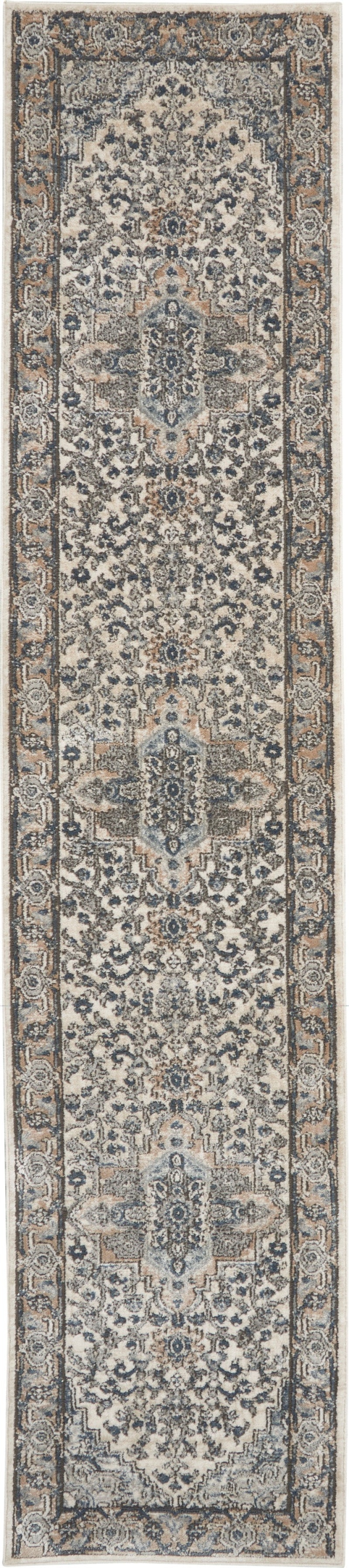Quarry Qua05 Ivory / Grey Runner Rug