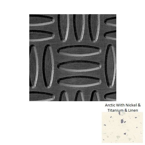 Spextones Arctic With Nickel & Titanium & Linen Wv Weave Rubber Distinct Designs Tile - Textured - 18" X 18"