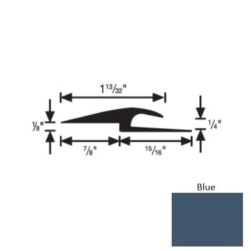 Flextones Blue Vinyl 167 Tile And Carpet Joiner - 1/4" X 12 Ft - Thermoplastic