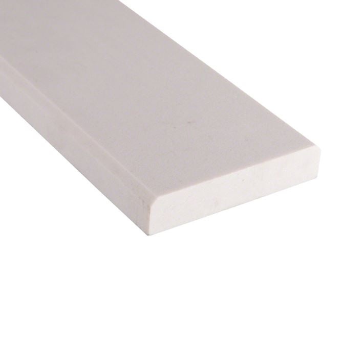White Engineered Marble Threshold 4" x 24" Double Bevel Polished