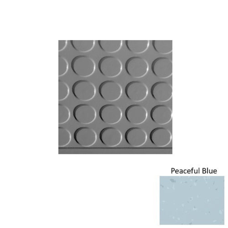 Symmetry 97 Peaceful Blue Vantage Raised Circular Rubber (Sq) With Galley Red Abrasive Strip Stair Tread With Dupont Kevlar - Textured