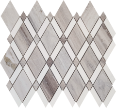 Pietra Antica Skyline Natural Stone Mosaic - Diamond Banded With White Dot - Brushed