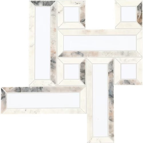 Gamma Illusive Blend Natural Stone Mosaic - 2 1/4" Basket Weave - Polished