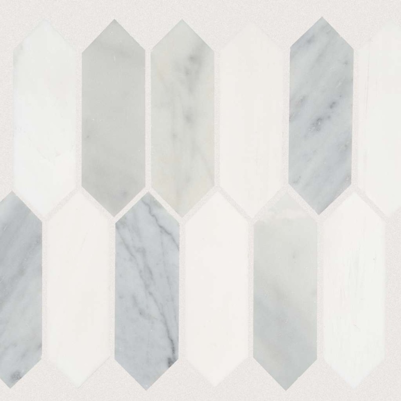 Boca Fences Carrara Natural Stone Hexagon Mosaic