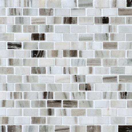 Panaro Blend Marble & Limestone Mosaic - 5/8" X 1" Brick - Polished, Per Pack: 6 Enter Quantity In Sqft