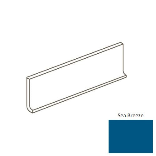 Color Wheel Linear Sea Breeze Ceramic Wall Trim - 4 1/4" X 12 7/8" Flat Top Cove Base - Glossy