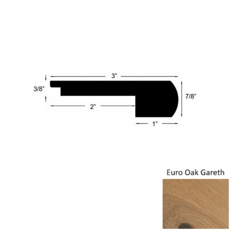 Avalon Euro Oak Gareth Hardwood Moulding / Trim - 3" X 78" Round Stair Nose - Urethane