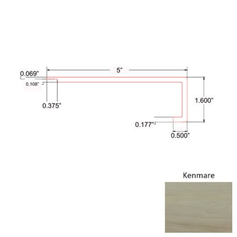 Garnet Kenmare Luxury Vinyl Moulding / Trim - 5" X 94" Square Flush Stair Nose - Mineral Enhanced Uv Coating