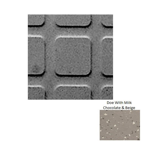 Spextones Doe With Milk Chocolate & Beige Sq Square 2 Rubber Distinct Designs Tile - Textured - 18" X 18"