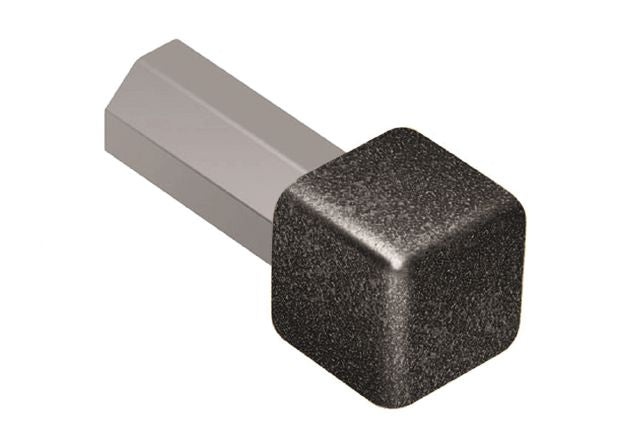 Quadec Light Anthracite Textured Aluminum Inside & Outside Corner Tile Edging Trim
