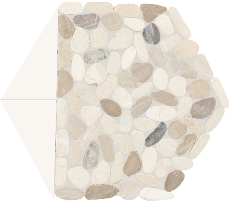 Pebble Oasis Harbor Pebble Mosaic - Hexagon - Tumbled