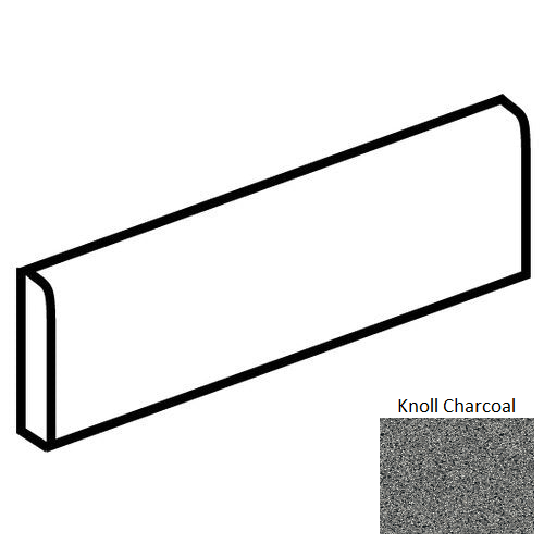 Modernist Knoll Charcoal Porcelain Floor & Wall Trim - 3" X 24" Bullnose - Matte