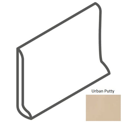 Color Wheel Classic Urban Putty Ceramic Wall Trim - 6" X 6" Sanitary Cove Base
