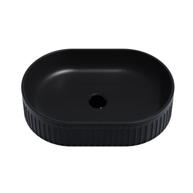 Black Ceramic Vessel Bathroom Sink - 12 5/8" X 19 1/4" X 4 3/4" - Matte