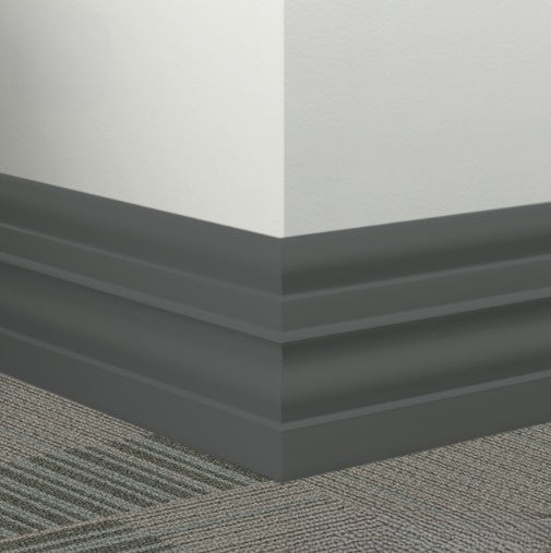 Johnsonite Black Pearl Rubber Millwork Contoured Wall Base - 6" X 96" X 1/4" Attache - Millwork Contoured Wall Base