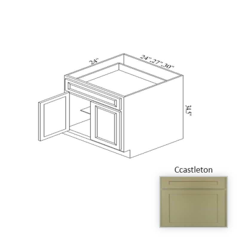 B27 Castleton Wood Kitchen Base Cabinet