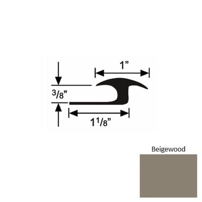 Solid 60 Beigewood Rubber Tile / Carpet Joiner
