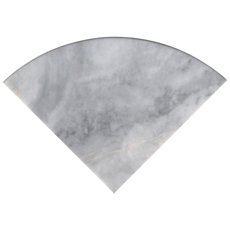 Turkish Carrara Marble Corner Shelf - 9" Radius - Polished