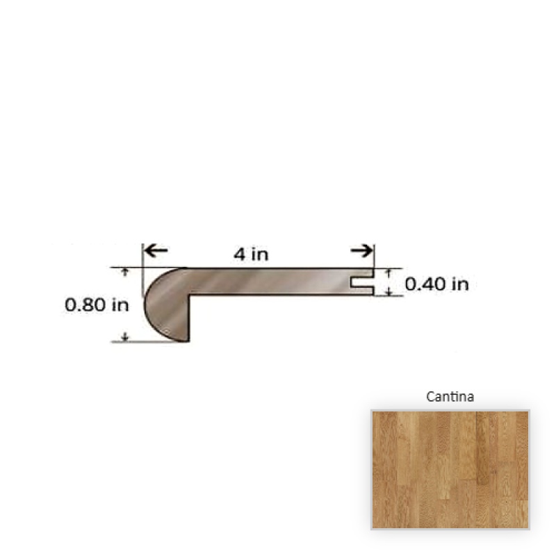 Red Oak Cantina Hardwood Moulding / Trim - 84.25" Stair Nose - Truemark Glaze Tek