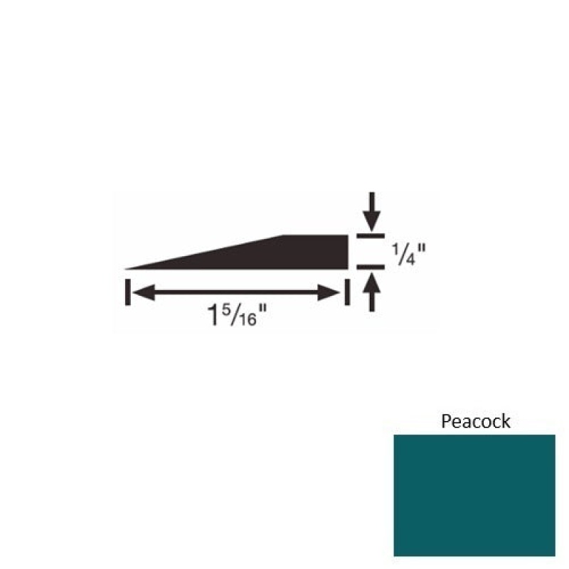 Solid 24 Peacock Rubber Reducer Strip