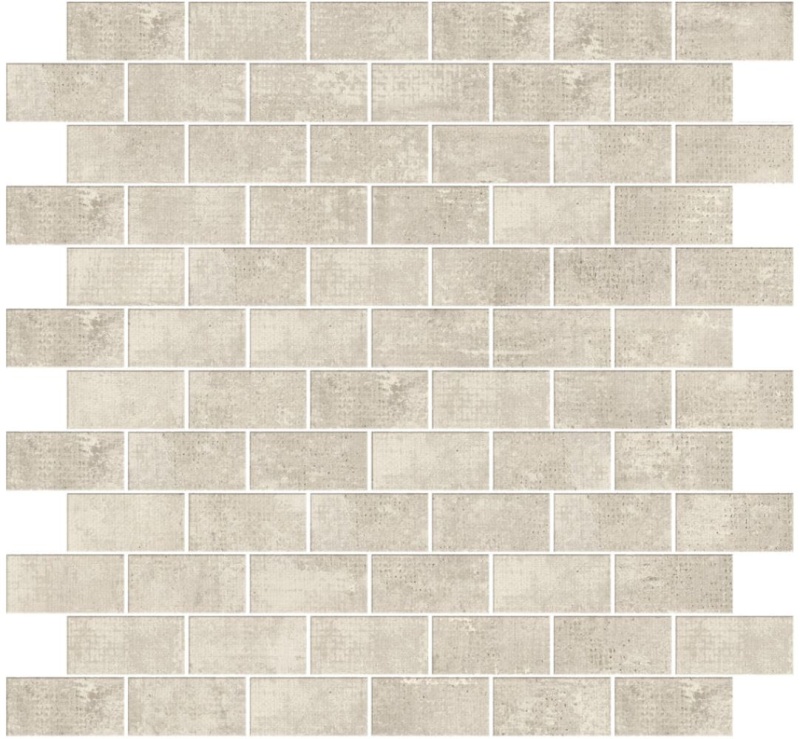 Runway Ash Porcelain Mosaic - 1" X 2" Brick - Honed