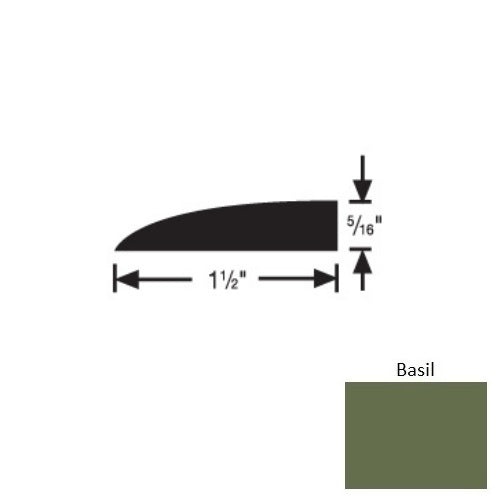 Flextones Basil Vinyl 177B Carpet Edge Reducer - 1 1/2" X 12 Ft - Thermoplastic